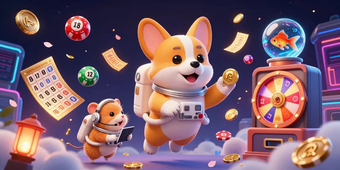 Socolive's vibrant space casino scene showcases an astronaut corgi surrounded by drifting poker chips and colorful lottery balls.