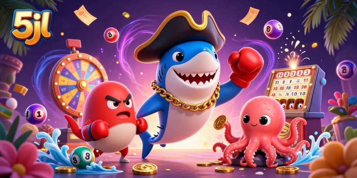 Enter the world of 5jl with playful characters and exciting lottery elements!