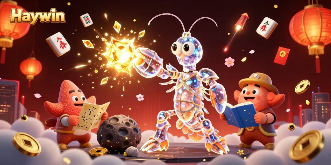 Experience the excitement of Haywin with dynamic games and rewards in a vibrant casino-illustrated scene.