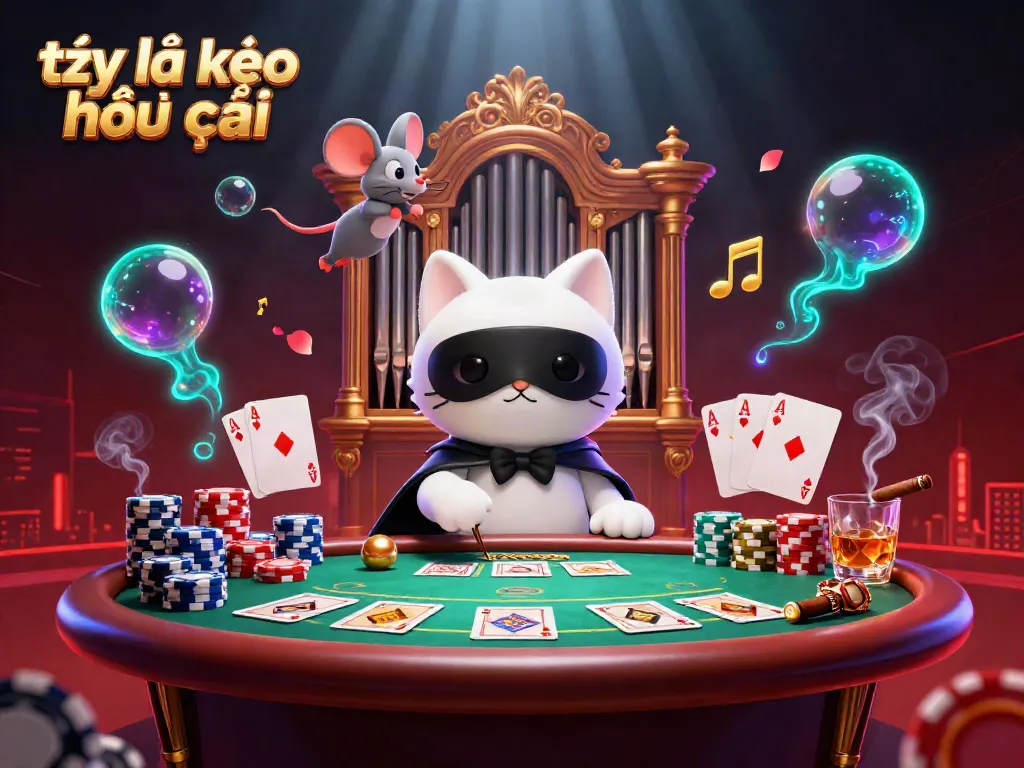 Experience the thrilling atmosphere of tỷ lệ kèo nhà cái with a vibrant 3D casino scene featuring unique characters and game elements.