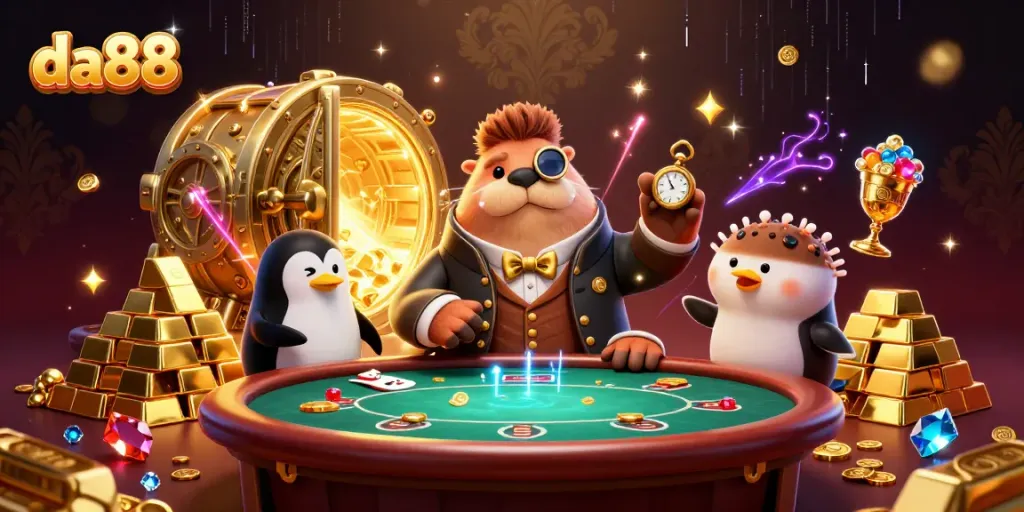 Experience thrilling gameplay at da88 with lively characters at an underwater poker scene.