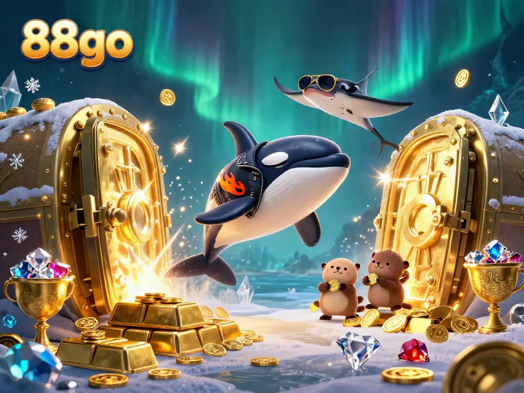 Experience thrill and excitement with 88go in this vibrant casino-themed underwater scene.