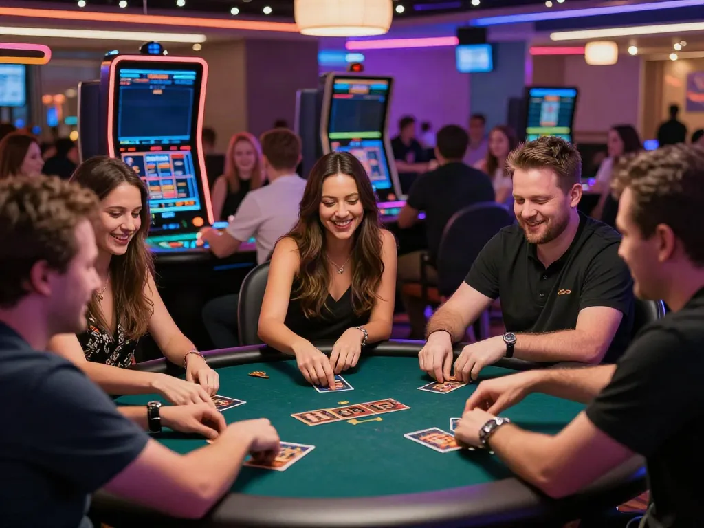 Diverse players enjoying an exciting moment in the vibrant FC88 online gambling scene.