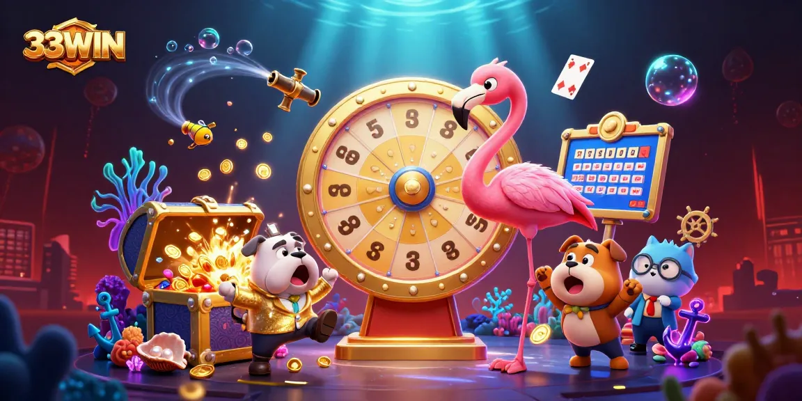 Experience thrilling gameplay at 33WIN with exciting prizes and vibrant illustrations of slots.