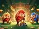 Compete at alo8: Rival pangolins bowling through poker chips in a vibrant casino scene.