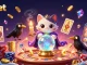 dabet offers an enchanting scene with a fortune teller cat and a raven amidst casino elements.