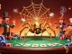 Engaging alo8 illustration showcasing a golden spider in a poker web, embodying the ultimate gambling experience.