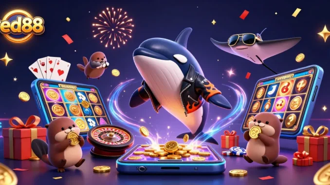 Experience thrilling gaming at red88 with dynamic characters and vibrant casino elements.