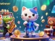 wolfwinner casino scene featuring a jazz-singer cat, zoot suit crocodile, and bear drummer with crypto elements