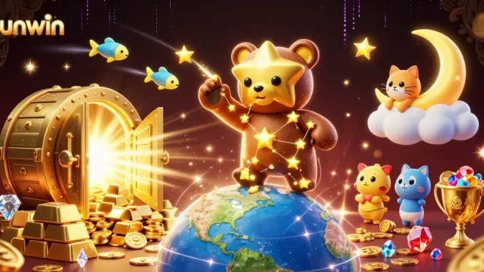 Win big with sunwin's exciting casino adventure featuring stars, treasure, and dynamic elements.
