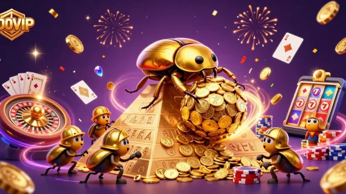 Bet on exciting casino adventures with 100VIP, featuring vibrant characters and dynamic elements.
